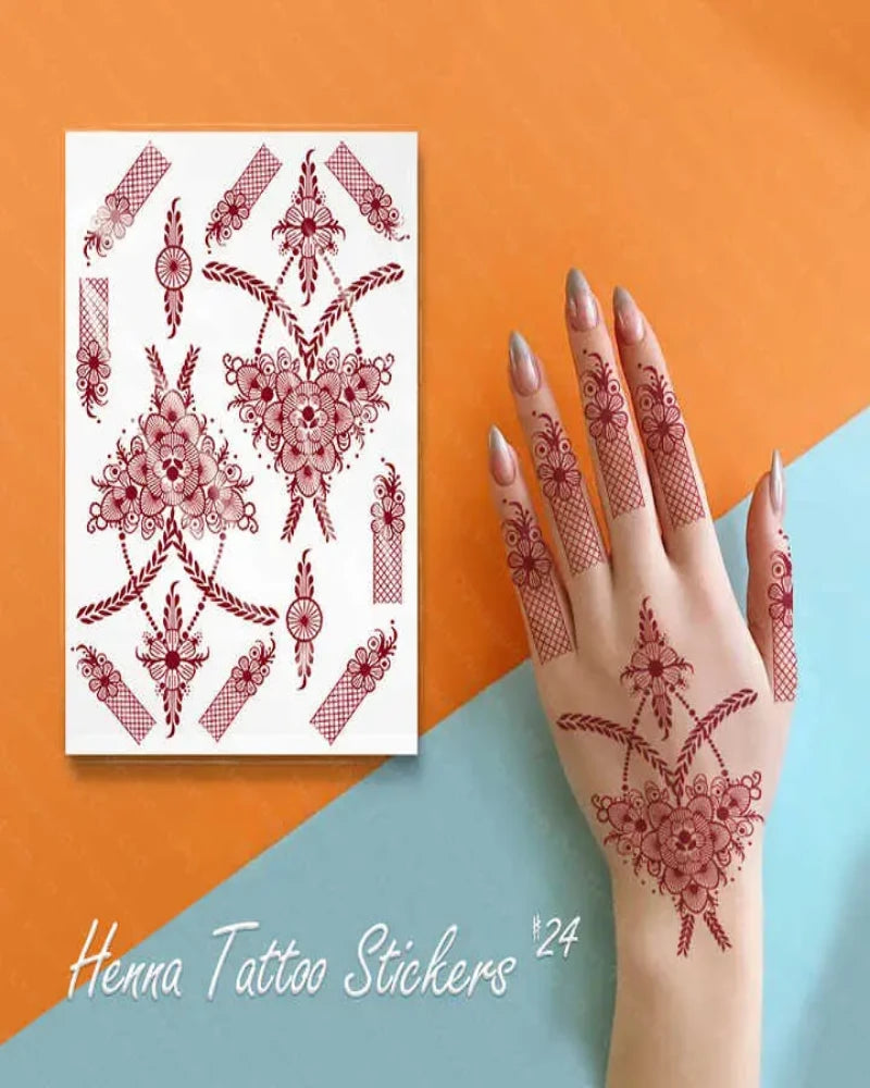 Pack of 4 Stylish Henna Mehndi Design Stickers