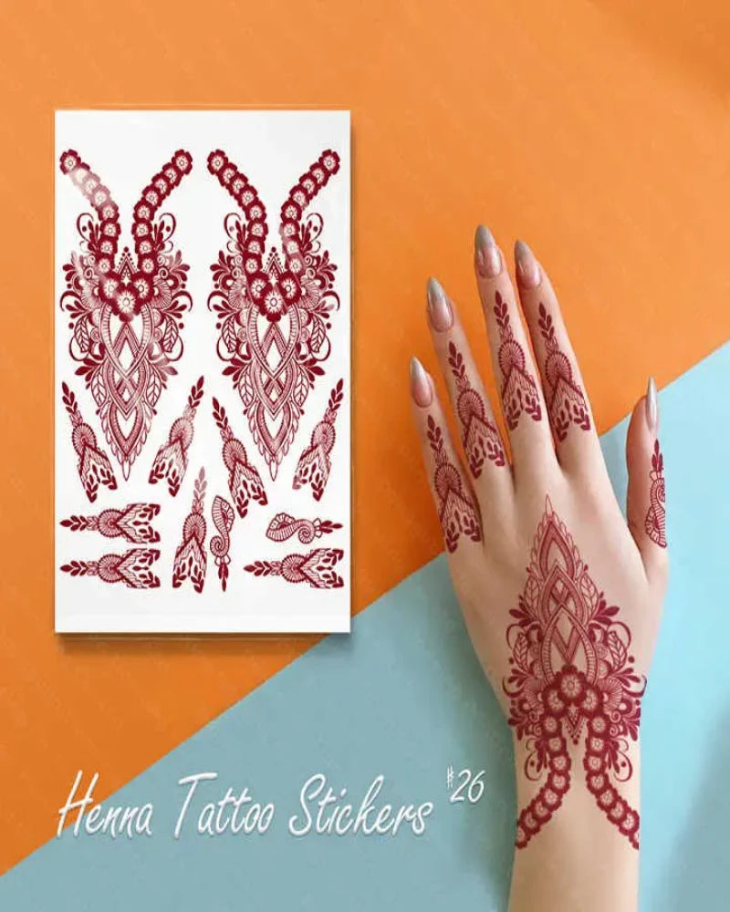 Pack of 4 Stylish Henna Mehndi Design Stickers