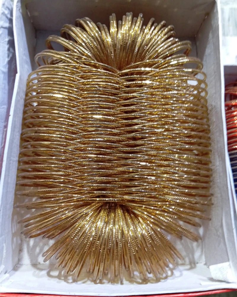 Gold Meena Glass Bangles - Lushwa