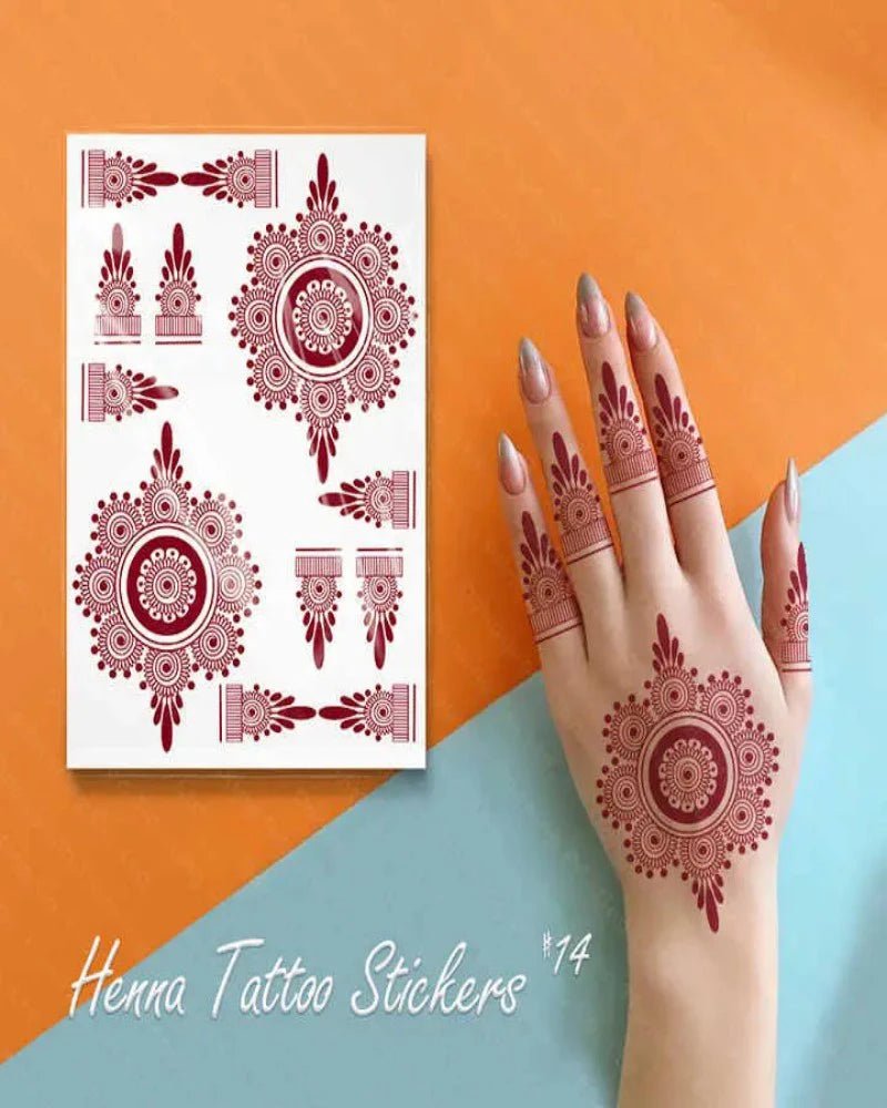 Pack of 4 Henna Mehndi Stickers for Wedding - Lushwa