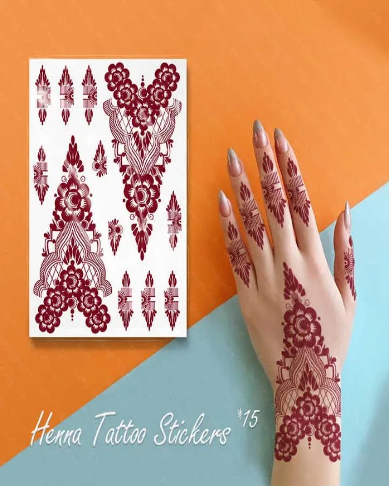 Pack of 4 Henna Mehndi Stickers for Wedding - Lushwa