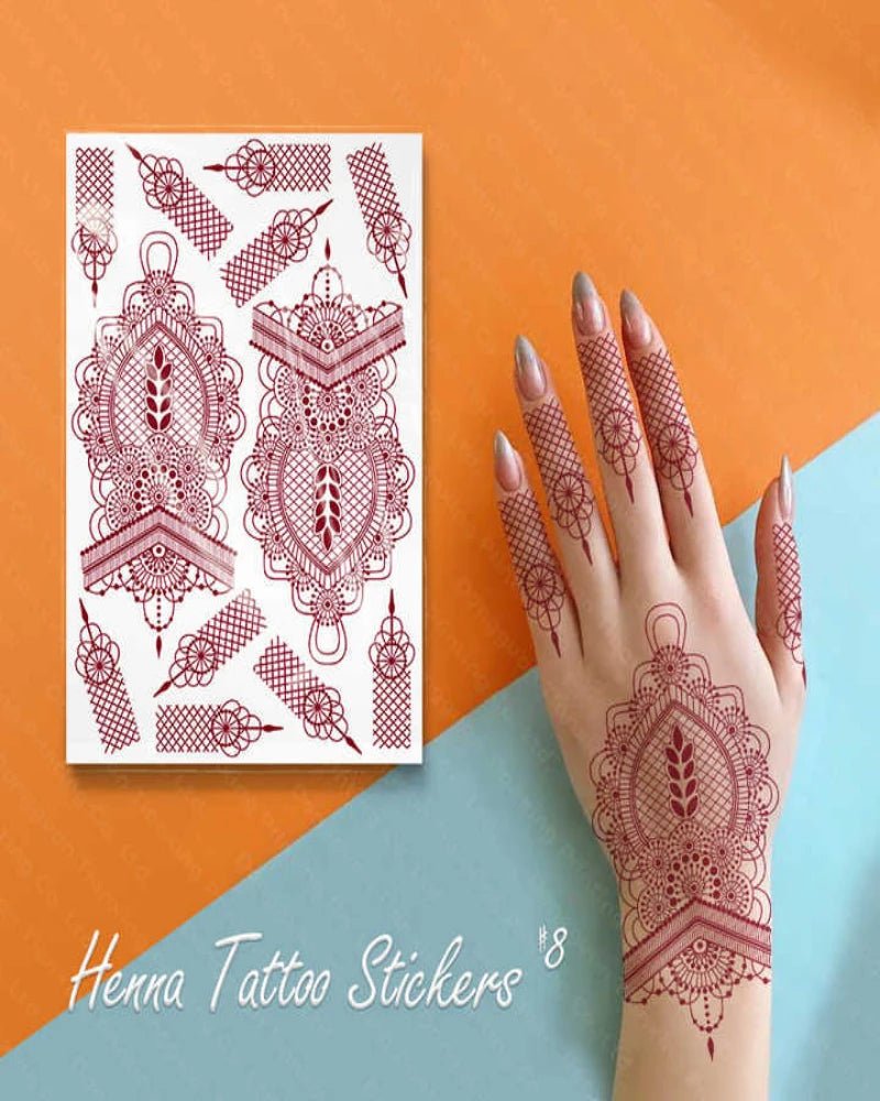 Pack of 4 Henna Mehndi Stickers for Wedding - Lushwa