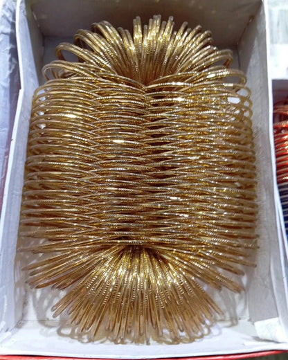 Gold Meena Glass Bangles - Lushwa