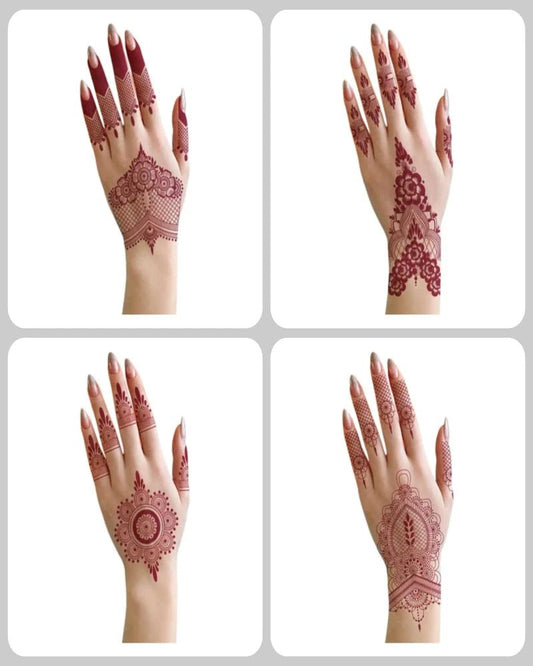 Pack of 4 Henna Mehndi Stickers for Wedding - Lushwa