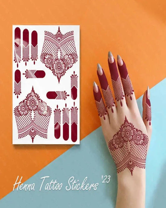 Pack of 4 Henna Mehndi Stickers for Wedding - Lushwa