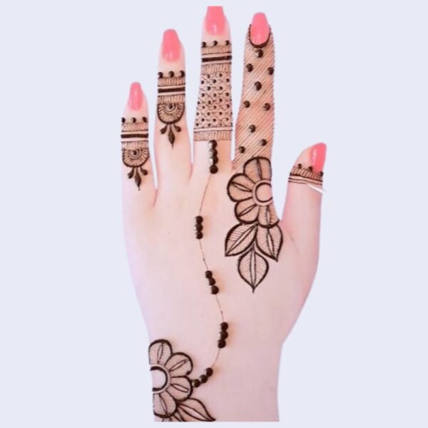 Image Rose Mehndi Design made on girls hand