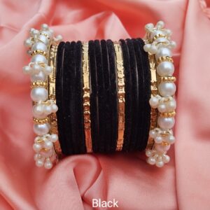 Gajra Bangles Set Black