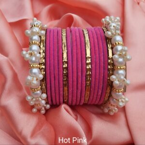 Gajra Bangles Set Hot Pink