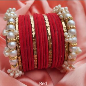 Gajra Bangles Set Red