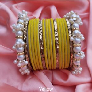 Gajra Bangles Set Yellow