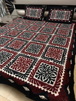 Aplik Printed Bedspread | Traditional Ralli Patchwork Design - Image 2