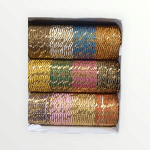 Pack of 12 Multicolour Designer Metal Bangles - Image 3