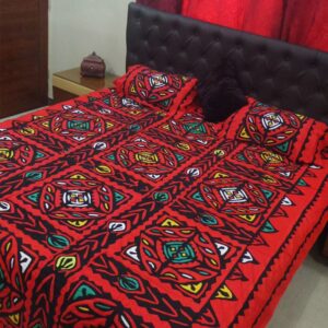 Handmade Sindhi Ralli Bedsheet with 2 x Pillow Covers - Image 2