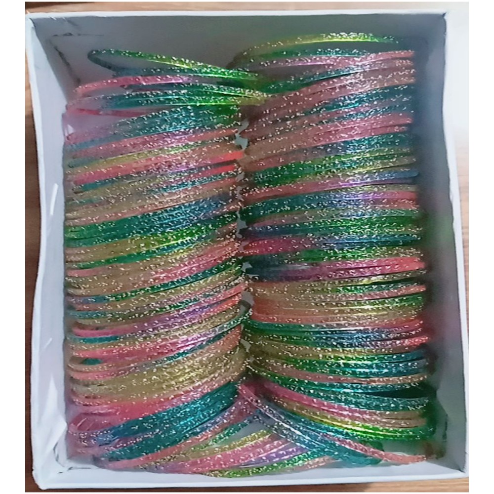 Raindrop Bangles for Girls | 10 Dozen Multicoloured Box - Image 2