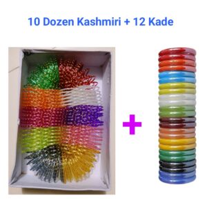 Kashmiri Glass Bangles & 12 Stone Kade Deal Box