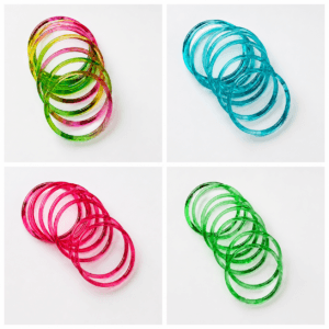 Trendy Glossy Jelly Bangles | 10 Dozen Gift Box for Her